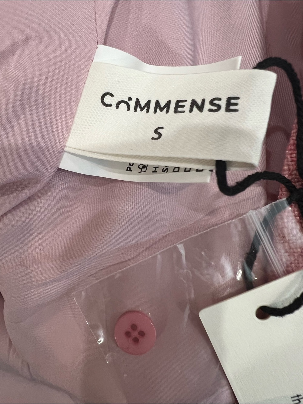 Commense NWT Halter Vest & Wide Leg Pants Set Pink Size S Gold Button Tailored - Picture 4 of 16